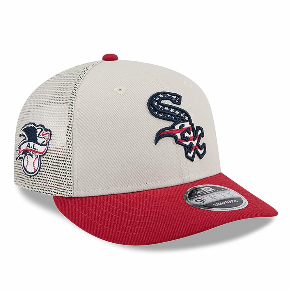 Chicago White Sox New Era 2024 Fourth of July Trucker Low Profile 9FIFTY Snapback Hat - Khaki/Red - New Era Online