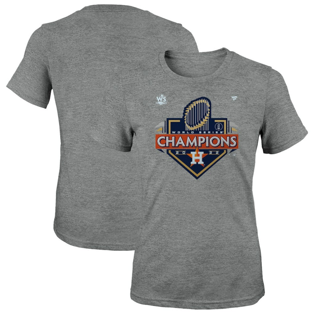 Houston Astros Fanatics Women's 2022 World Series Champions Locker Room T-Shirt - Heather Charcoal - Fanatics on Sale