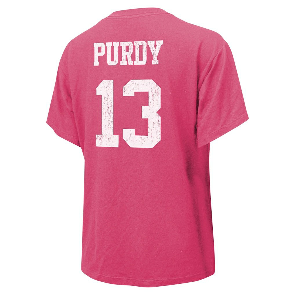 Brock Purdy San Francisco 49ers Majestic Threads Women's Name & Number T-Shirt Pink
