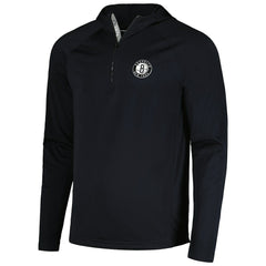 Brooklyn Nets Levelwear Zander Hoodie Raglan Quarter-Zip Top Black