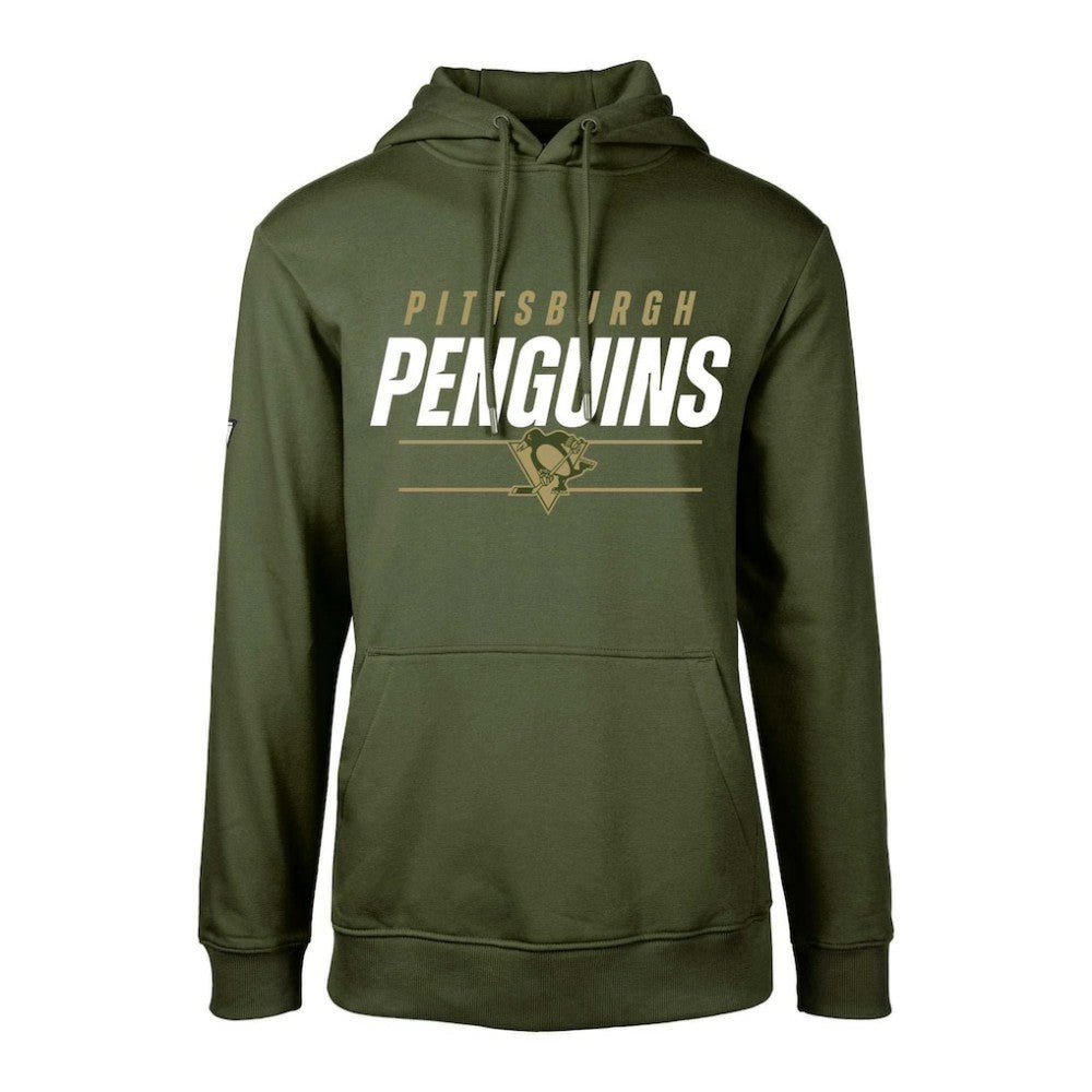 Pittsburgh Penguins Levelwear Youth Podium Fleece Pullover Hoodie - Olive - NHL 200791941