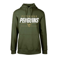 Pittsburgh Penguins Levelwear Youth Podium Fleece Pullover Hoodie - Olive - NHL 200791941