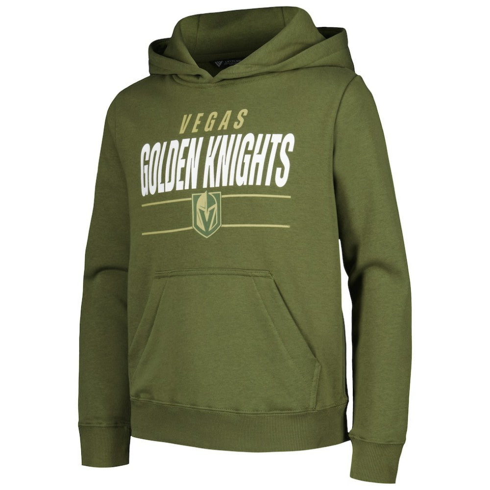 Vegas Golden Knights Levelwear Youth Podium Fleece Pullover Hoodie - Olive - NHL 200791949