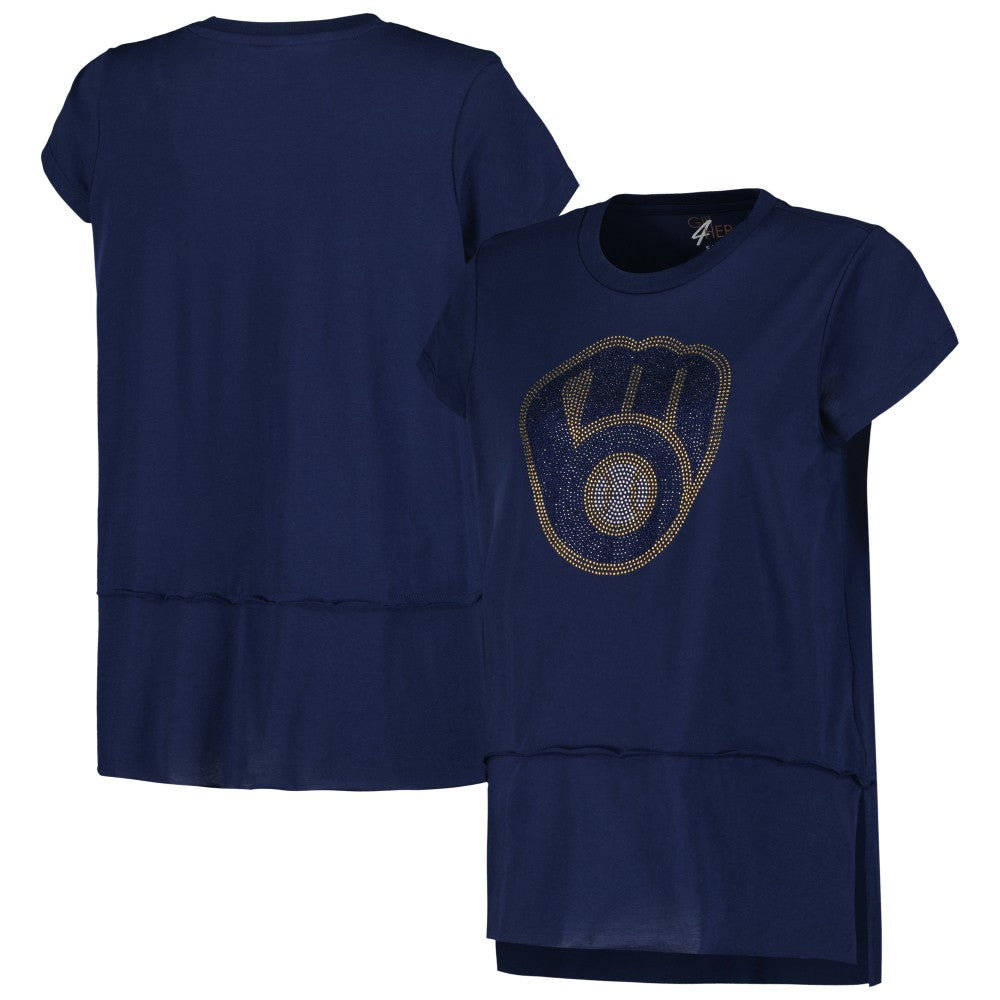 Milwaukee Brewers G-III 4Her by Carl Banks Women's Cheer Fashion T-Shirt - Navy - MLB Online