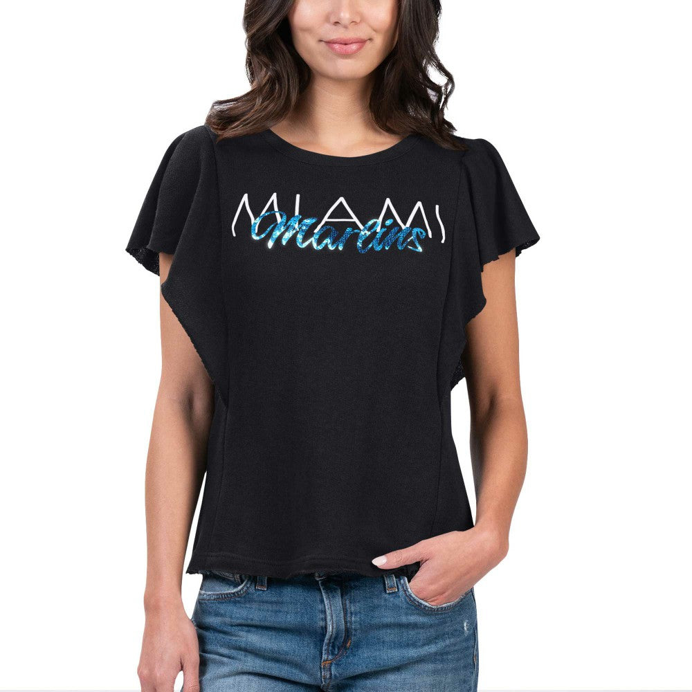 Miami Marlins G-III 4Her by Carl Banks Women's Crowd Wave T-Shirt - Black - MLB Discount