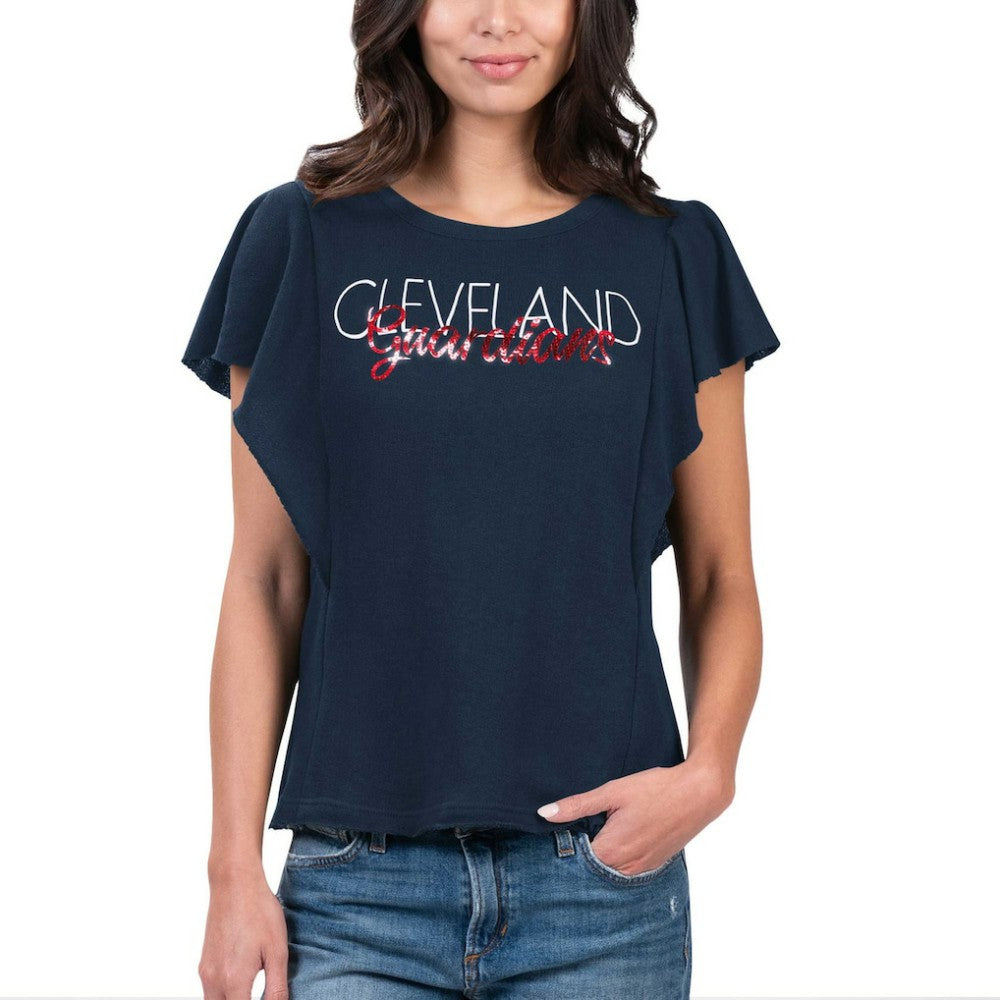 Cleveland Guardians G-III 4Her by Carl Banks Women's Crowd Wave T-Shirt - Navy - MLB Sale