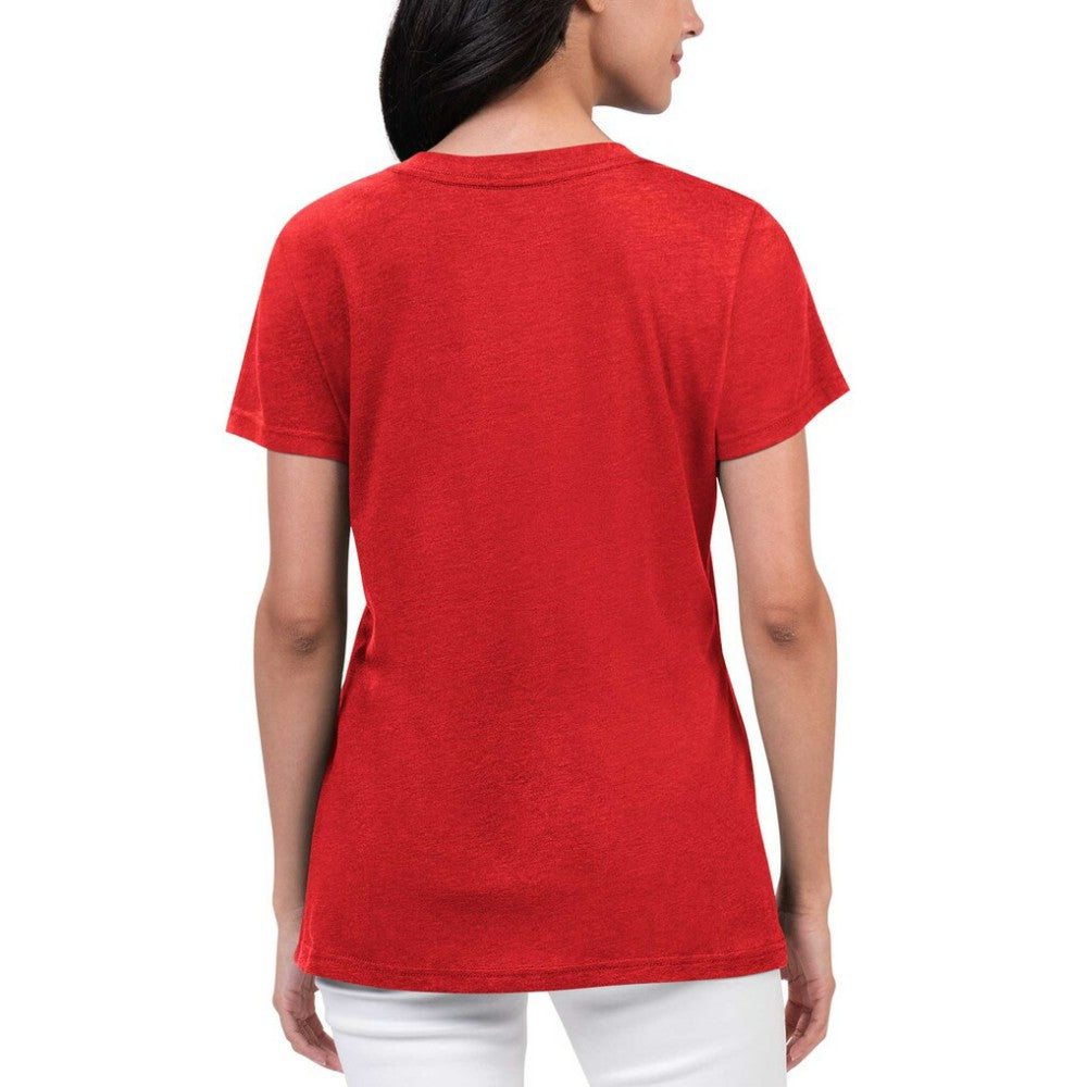 Washington Nationals G-III 4Her by Carl Banks Women's Key Move V-Neck T-Shirt - Red - MLB Discount