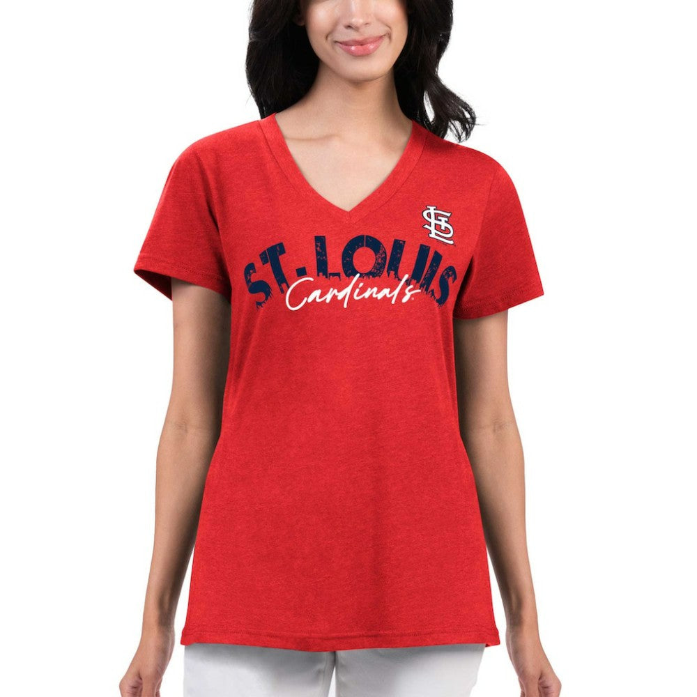 St. Louis Cardinals G-III 4Her by Carl Banks Women's Key Move V-Neck T-Shirt - Red - MLB Discount