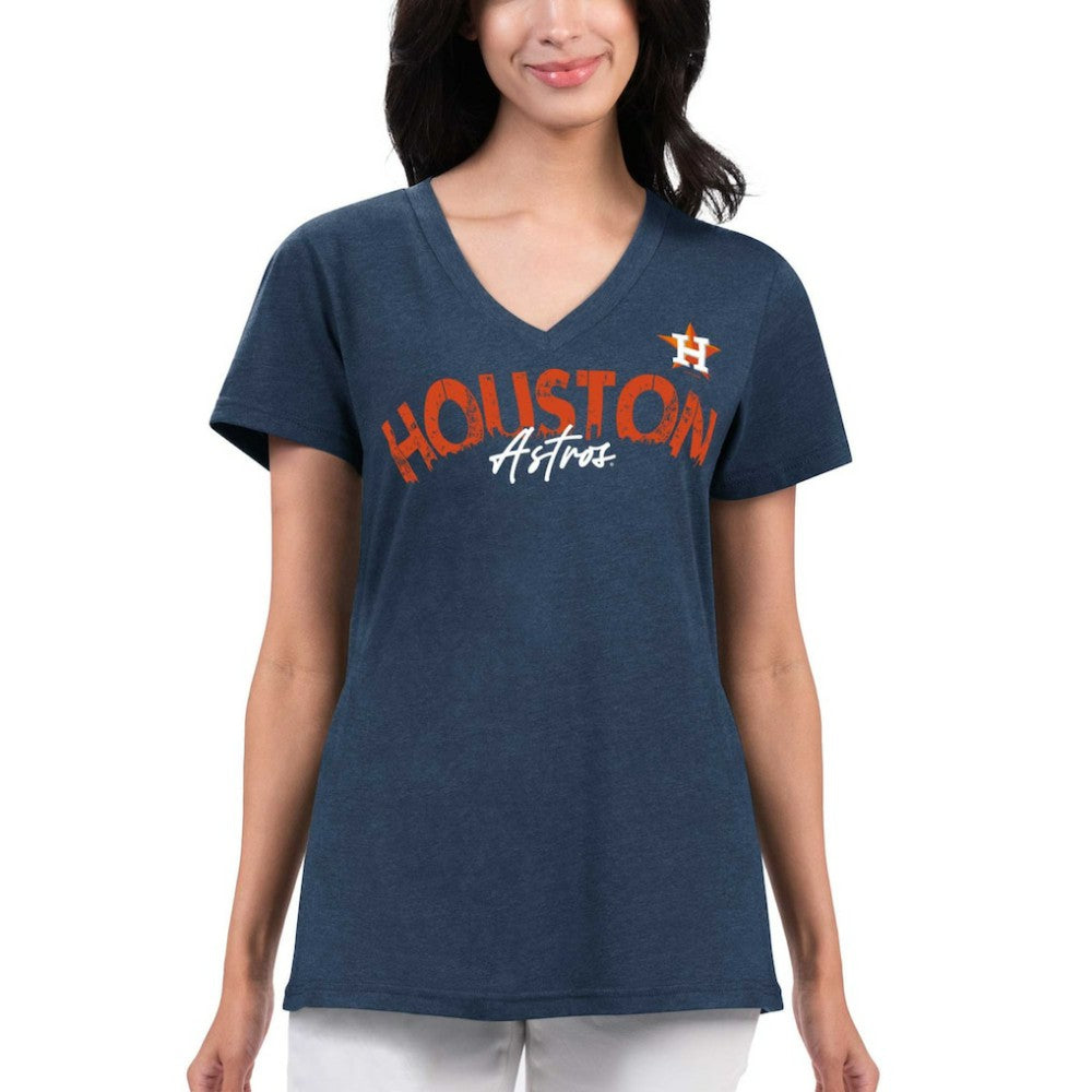 Houston Astros G-III 4Her by Carl Banks Women's Key Move V-Neck T-Shirt - Navy - MLB Discount
