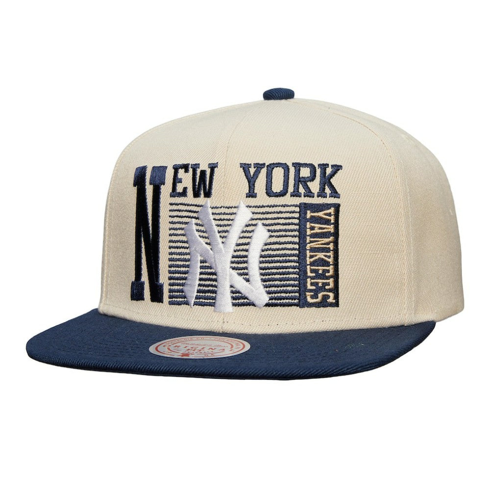 New York Yankees Mitchell & Ness Cooperstown Collection Speed Zone Snapback Hat - Cream - Mitchell & Ness Discount