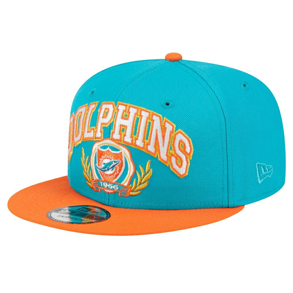 Miami Dolphins New Era Team Establish 9FIFTY Snapback Hat Aqua/Orange