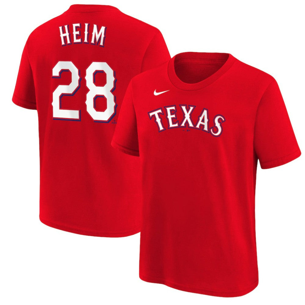 Jonah Heim Texas Rangers Nike Youth Name & Number T-Shirt - Red - Nike Discount