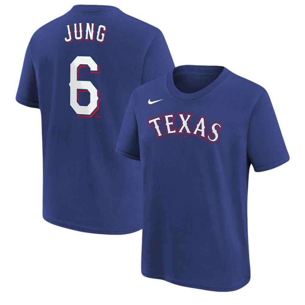 Josh Jung Texas Rangers Nike Youth Name & Number T-Shirt - Royal - Nike on Sale