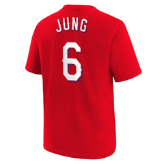Josh Jung Texas Rangers Nike Youth Name & Number T-Shirt - Red - Nike Discount