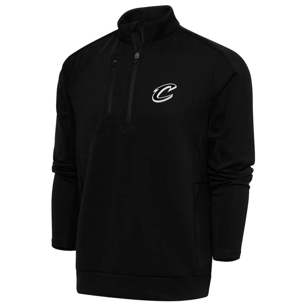 Cleveland Cavaliers Antigua Metallic Logo Generation Quarter-Zip Top Black