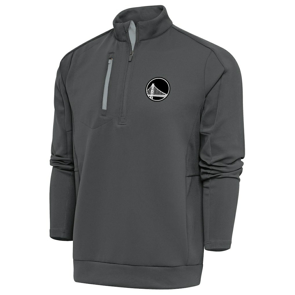 Golden State Warriors Antigua Metallic Logo Generation Quarter-Zip Top Pewter