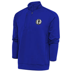Dallas Mavericks Antigua Metallic Logo Generation Quarter-Zip Top Blue