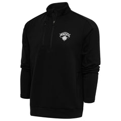 New York Knicks Antigua Metallic Logo Generation Quarter-Zip Top Black | New Era US