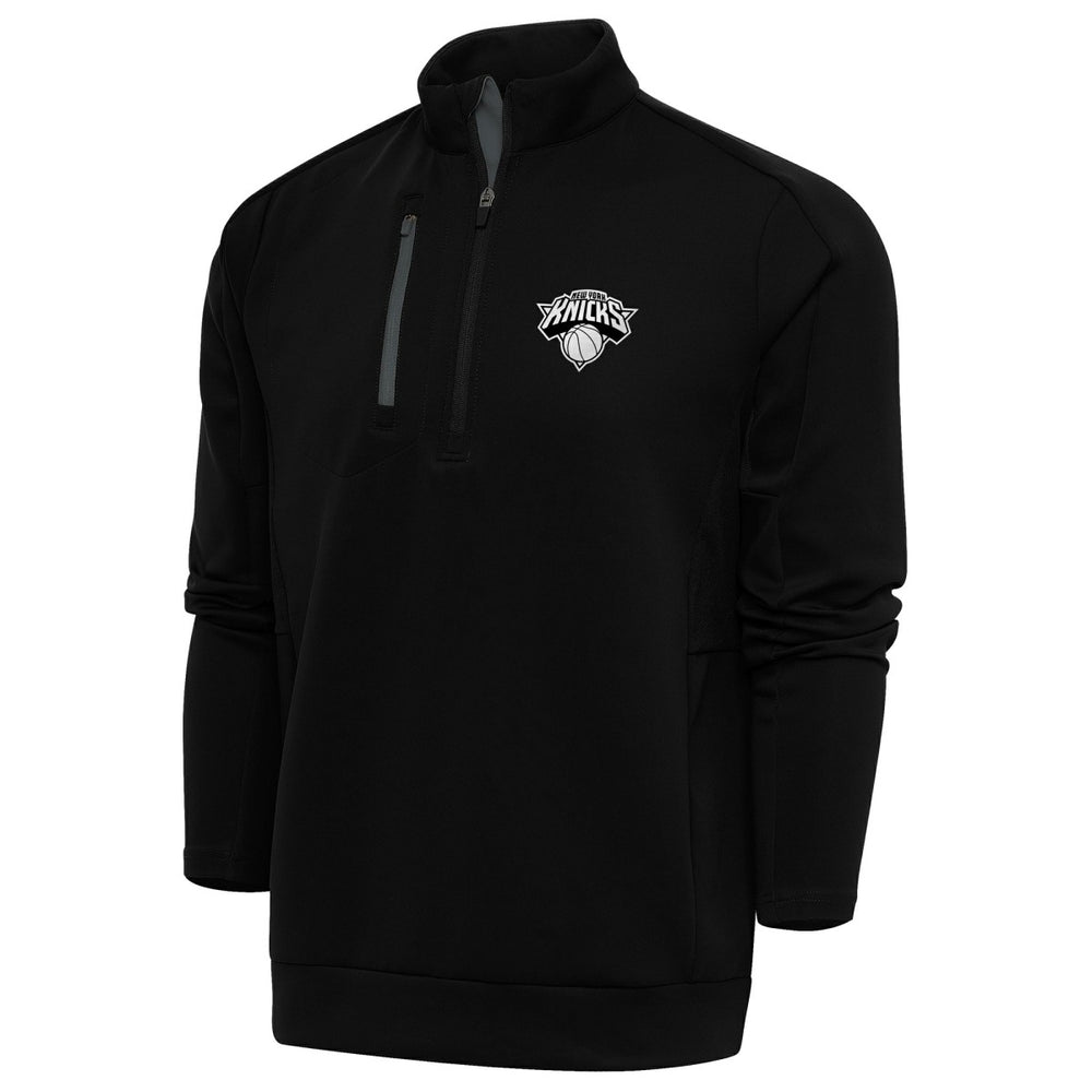 New York Knicks Antigua Metallic Logo Generation Quarter-Zip Top Black | New Era online