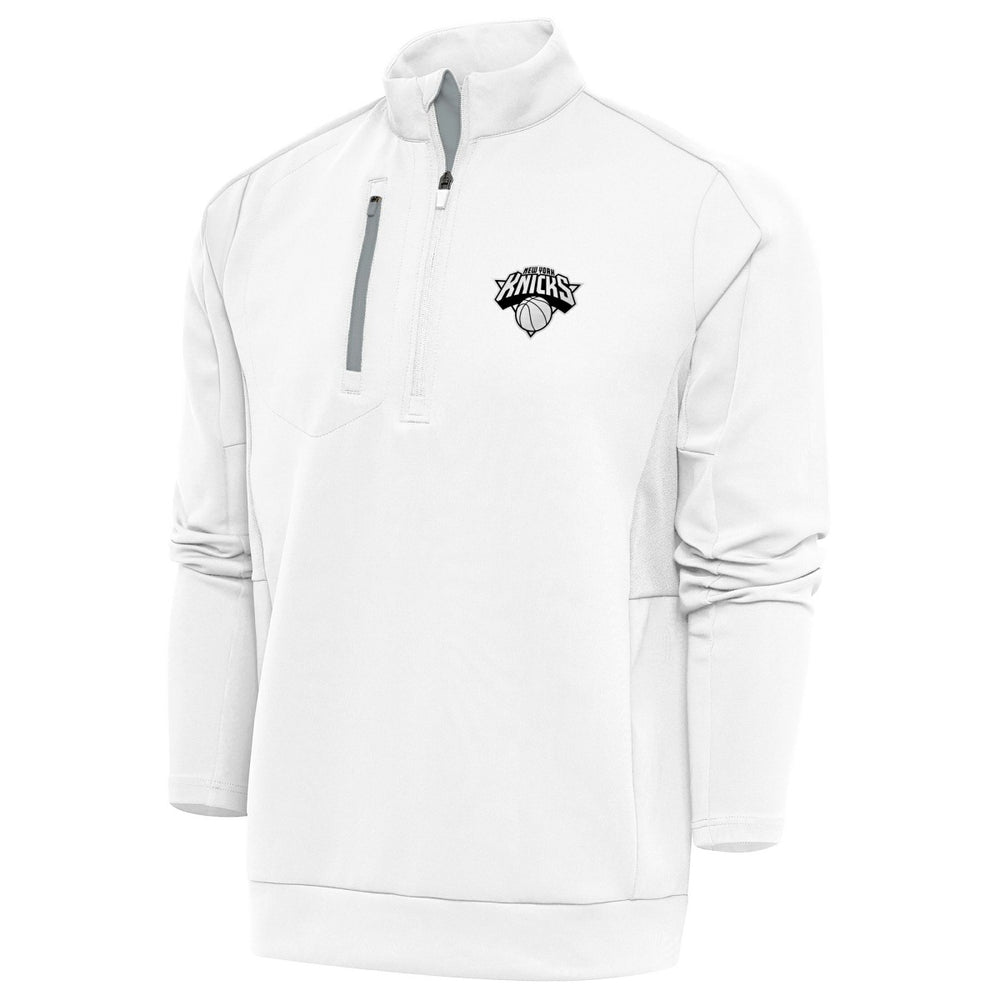New York Knicks Antigua Metallic Logo Generation Quarter-Zip Top White | New Era discount