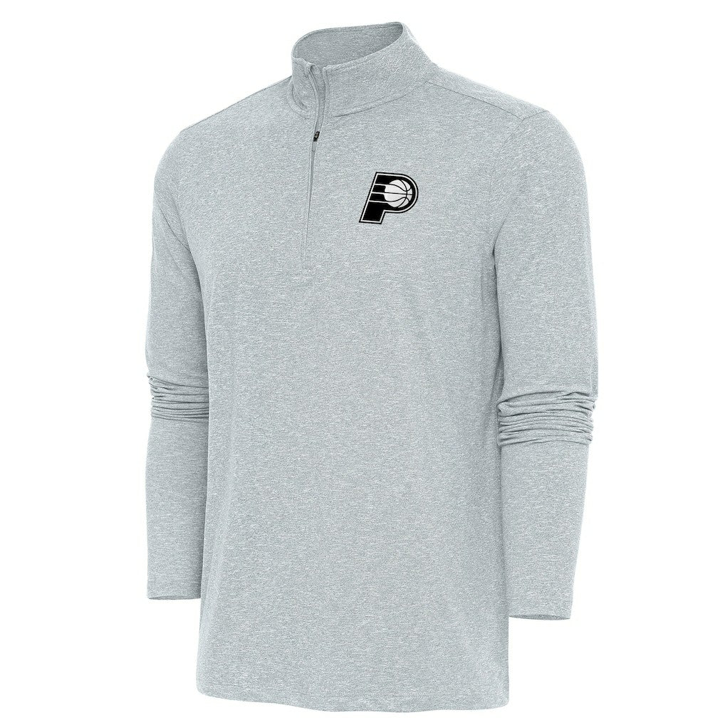 Indiana Pacers Antigua Hunk Quarter-Zip Top Heather Gray