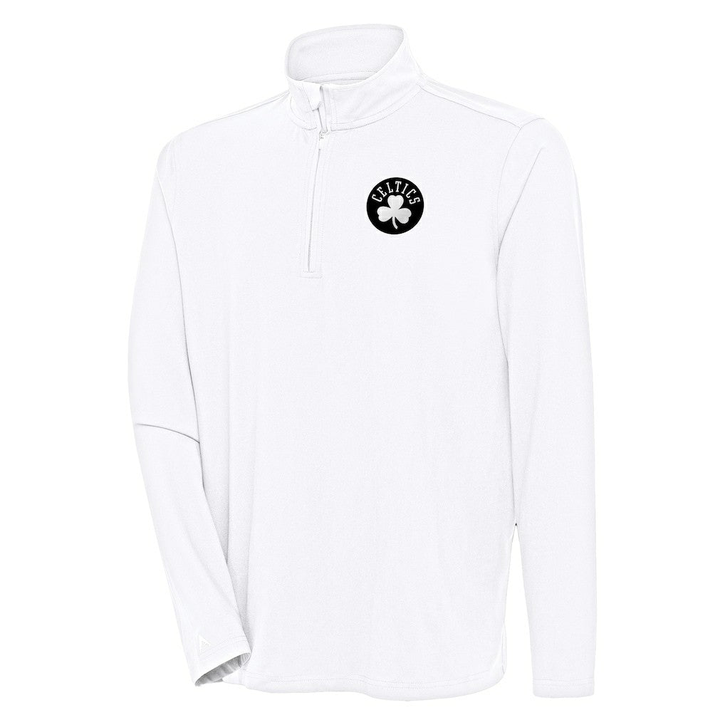 Boston Celtics Antigua Hunk Quarter-Zip Top White