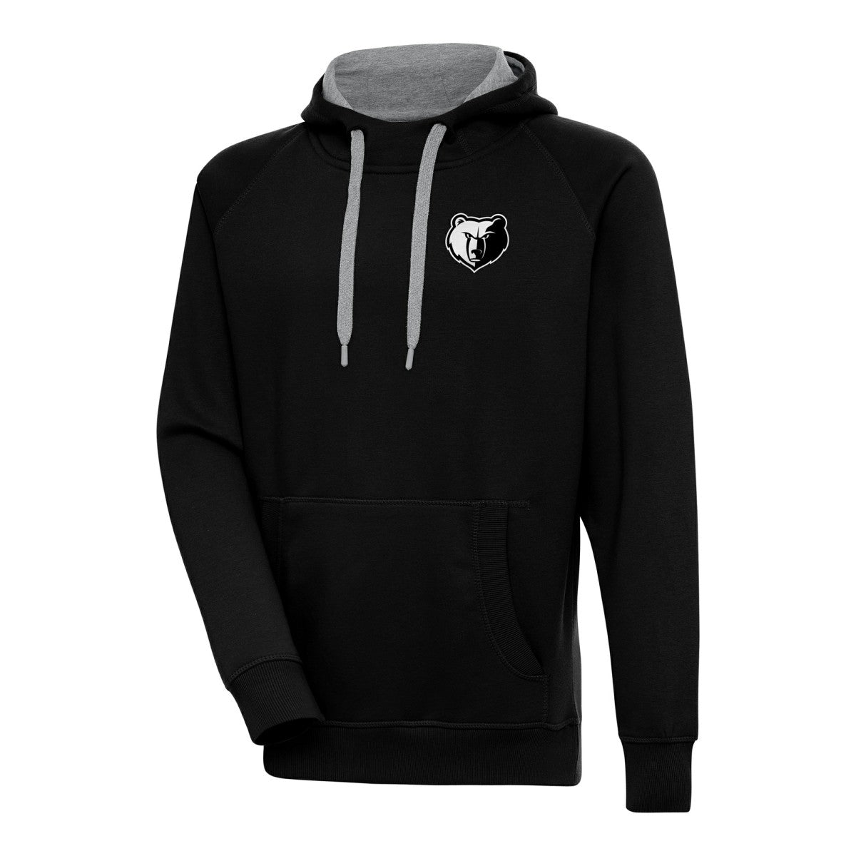 Memphis Grizzlies Antigua Metallic Logo Victory Raglan Pullover Hoodie Black