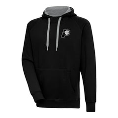Indiana Pacers Antigua Metallic Logo Victory Raglan Pullover Hoodie Black