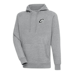 Cleveland Cavaliers Antigua Metallic Logo Victory Raglan Pullover Hoodie Heather Gray