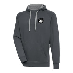 Boston Celtics Antigua Metallic Logo Victory Raglan Pullover Hoodie Charcoal