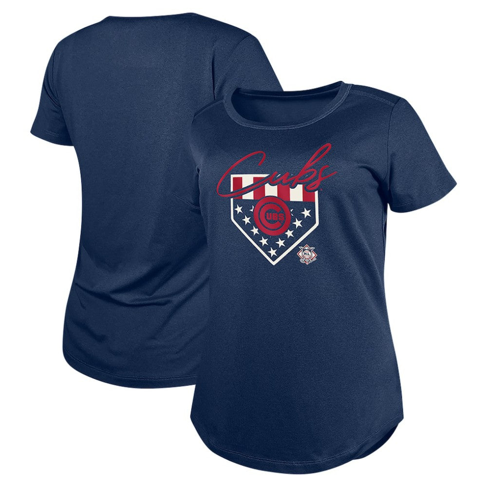 Chicago Cubs New Era Women's Americana T-Shirt - Navy - New Era Sale
