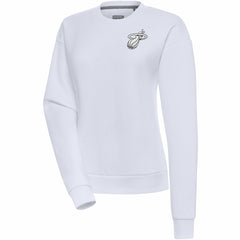 Miami Heat Antigua Women's Brushed Metallic Victory Pullover Sweatshirt - White