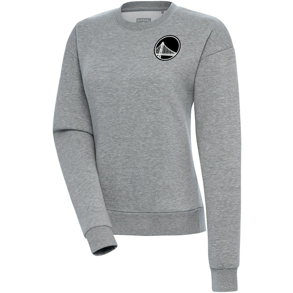 Golden State Warriors Antigua Women's Brushed Metallic Victory Pullover Sweatshirt - Heather Gray