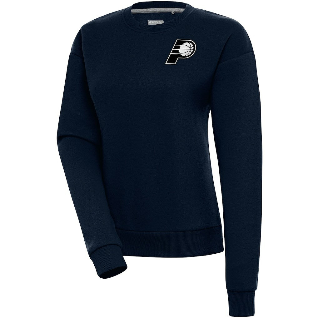 Indiana Pacers Antigua Women's Brushed Metallic Victory Pullover Sweatshirt - Navy