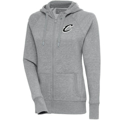 Cleveland Cavaliers Antigua Women's Brushed Metallic Victory Full-Zip Hoodie - Heather Gray