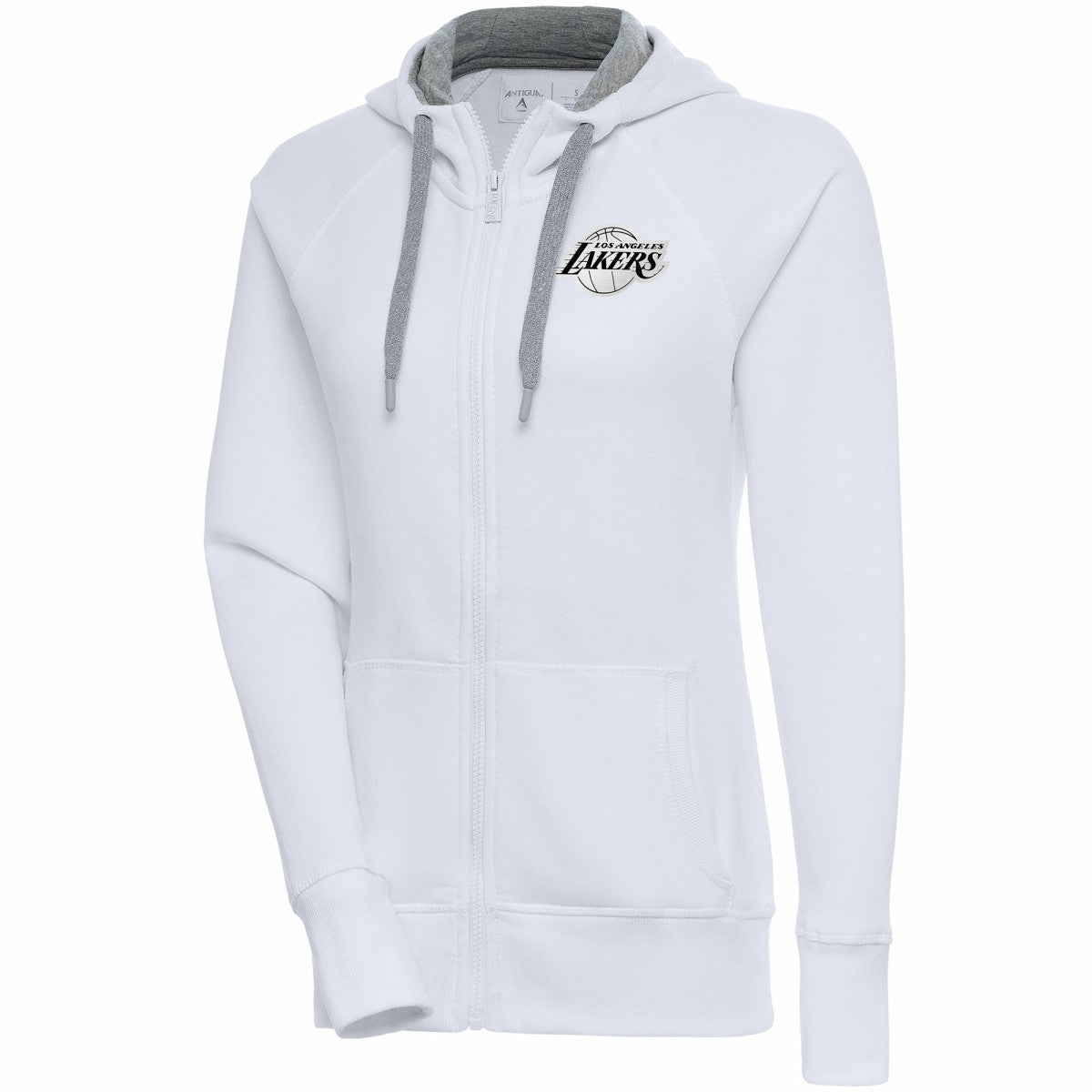 Los Angeles Lakers Antigua Women's Brushed Metallic Victory Full-Zip Hoodie - White