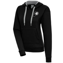 Indiana Pacers Antigua Women's Brushed Metallic Victory Pullover Hoodie - Black