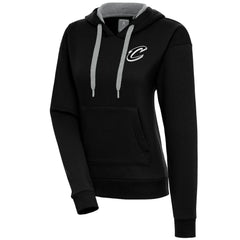 Cleveland Cavaliers Antigua Women's Brushed Metallic Victory Pullover Hoodie - Black