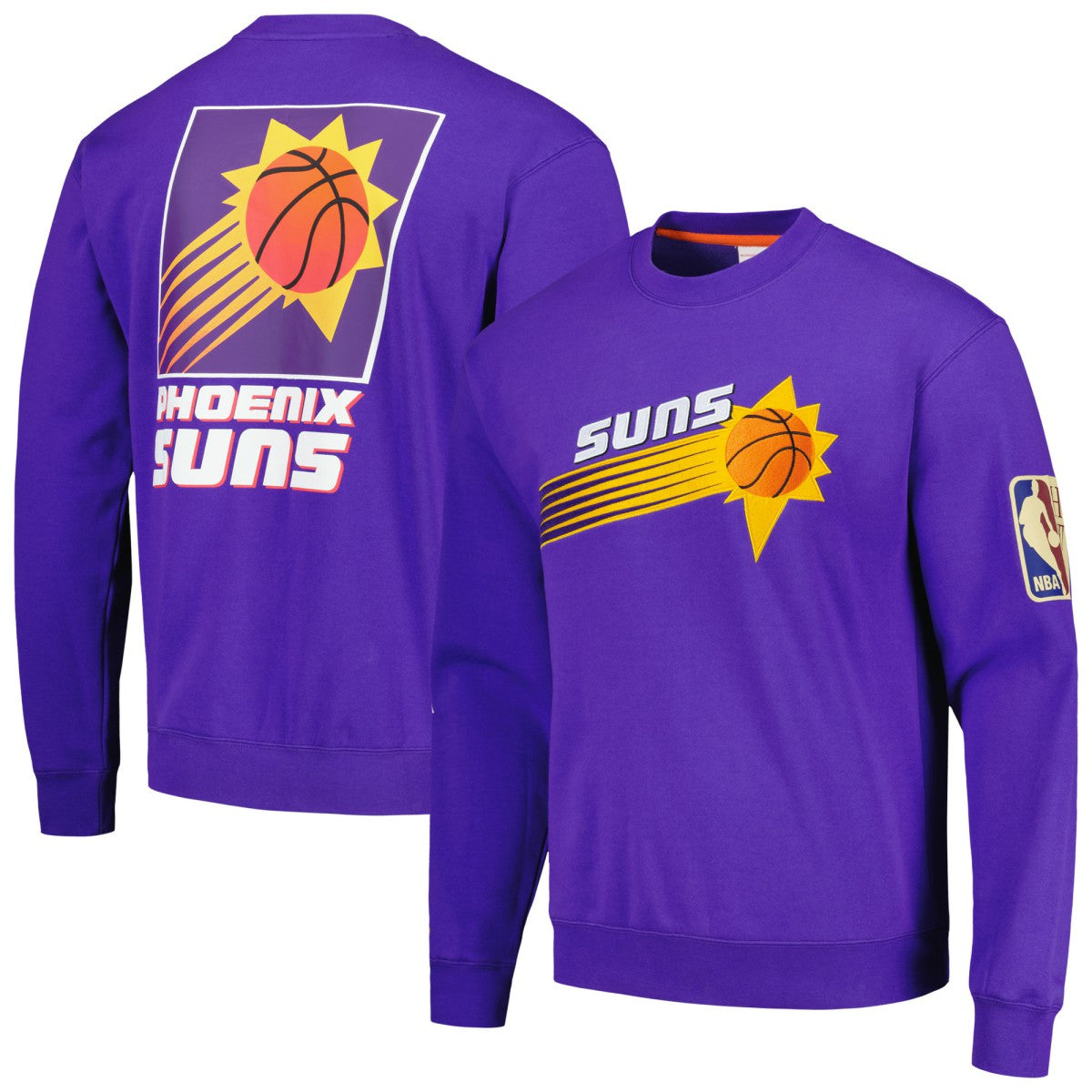 Phoenix Suns Hardwood Classics There and Back Pullover Sweatshirt Purple | Mitchell & Ness for sale