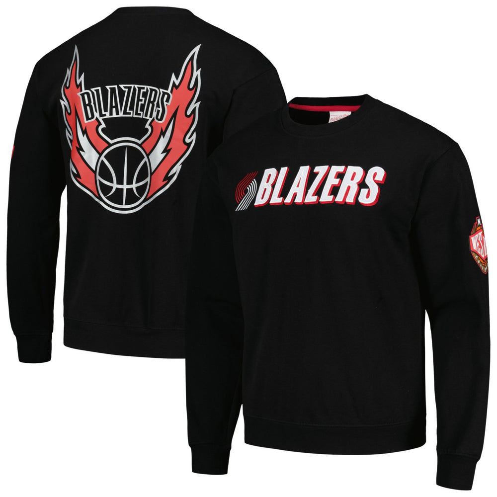 Portland Trail Blazers Hardwood Classics There and Back Pullover Sweatshirt Black | Mitchell & Ness outlet