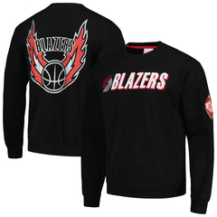 Portland Trail Blazers Hardwood Classics There and Back Pullover Sweatshirt Black | Mitchell & Ness outlet