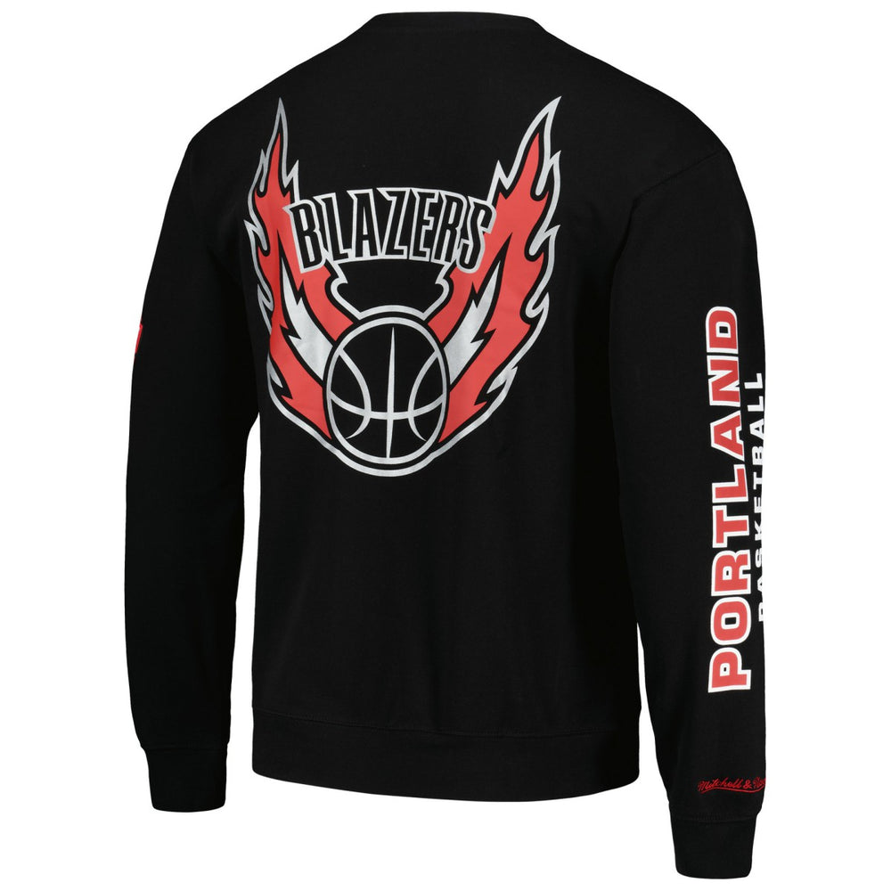 Portland Trail Blazers Hardwood Classics There and Back Pullover Sweatshirt Black | Mitchell & Ness outlet