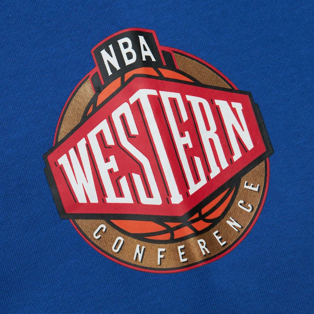 Golden State Warriors Hardwood Classics There and Back Pullover Sweatshirt for sale Royal | Mitchell & Ness Lifestyle