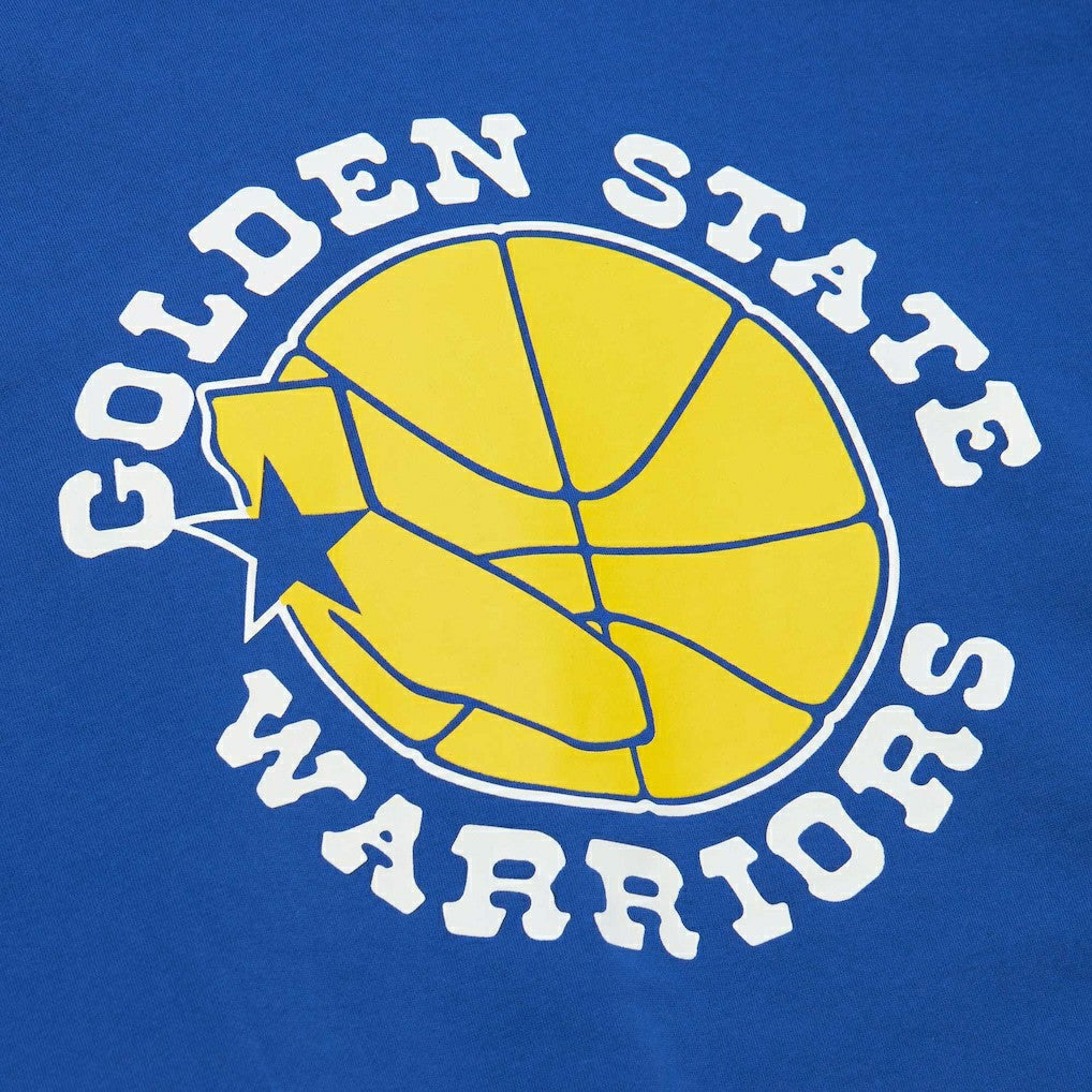 Golden State Warriors Hardwood Classics There and Back Pullover Sweatshirt for sale Royal | Mitchell & Ness Lifestyle