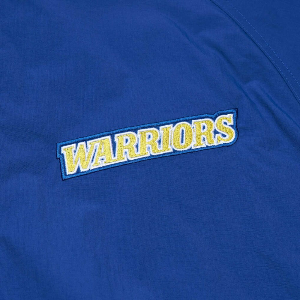 Golden State Warriors Hardwood Classics Retro Quilted Raglan Full-Zip Hoodie for sale Royal | Mitchell & Ness Lifestyle