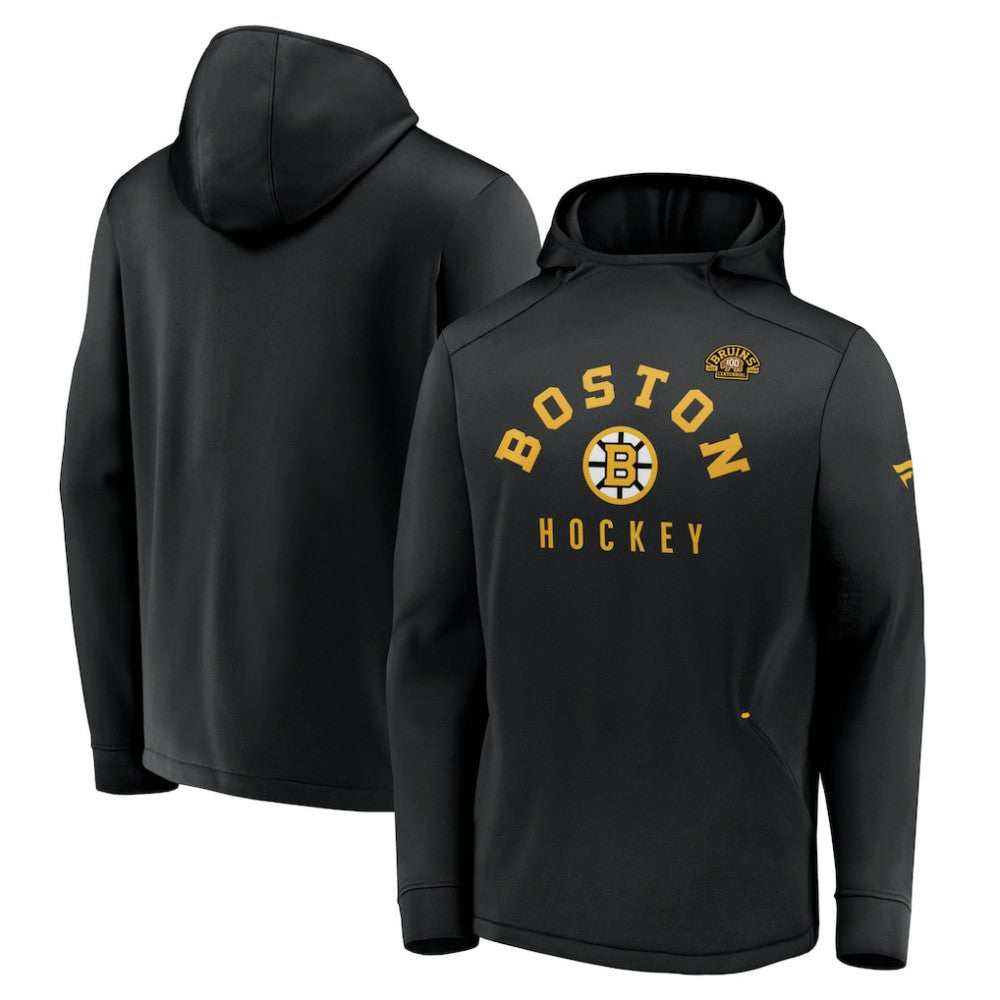 Boston Bruins Fanatics Centennial Lockup Authentic Pro Pullover Hoodie - Black - NHL 200831141