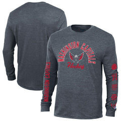 Washington Capitals Champion Multi-Logo Tri-Blend Long Sleeve T-Shirt - Heather Navy - NHL 200838105