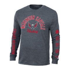 Washington Capitals Champion Multi-Logo Tri-Blend Long Sleeve T-Shirt - Heather Navy - NHL 200838105