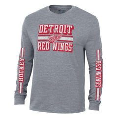 Detroit Red Wings Champion Tri-Blend Dual-Stripe Long Sleeve T-Shirt - Heather Gray - NHL 200838115