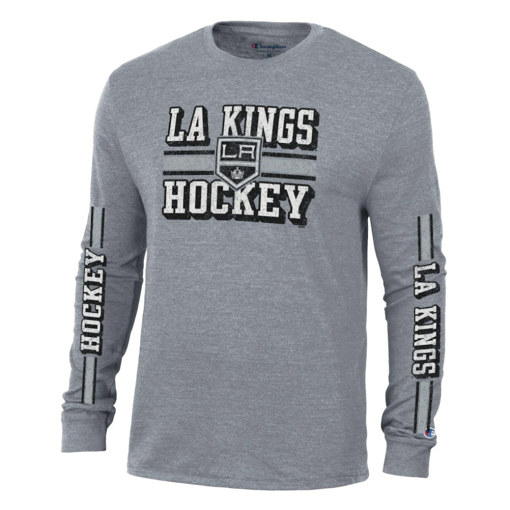 Los Angeles Kings Champion Tri-Blend Dual-Stripe Long Sleeve T-Shirt - Heather Gray - NHL 200838136
